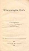 Chalybus / Phnomenologische Bltter 1840