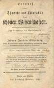 Eschenburg / Theorie der schnen Wissenschaften 1789