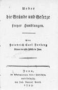Forberg / Ueber Gruende und Gesetze freyer Handlungen 1795