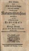 anonym / Der blinde Naturrechtslehrer 1764