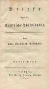 Reinhold CL / Briefe Kantische Philosophie 1. Band 1790