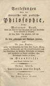 Reu / Vorlesungen 1. Theil  ber Logik 1797