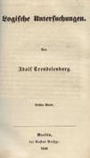 Trendelenburg / Logische Untersuchungen (2 Bde.) 1840